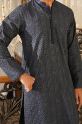 Navy Blue Embroidered Kurta Trouser - Noor e Fitr
